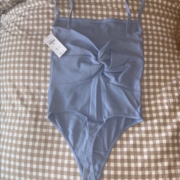 Blue Ribbed Bodysuit - Picture 2 of 2